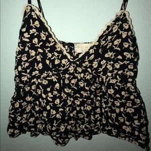 Audrey 3+1 crochet and patterned tank crop top